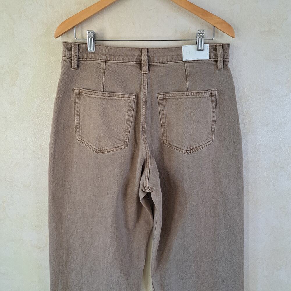 Pistola Kyra High Rise Cropped Barrel Leg Jeans Sz 31 Tannin Brown Bowed - Picture 10 of 12